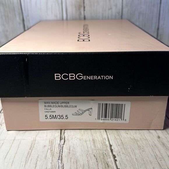 BCBGeneration Womens Falla Mule Clear Strap Bubble gum Heels size 5.5 - Picture 7 of 7